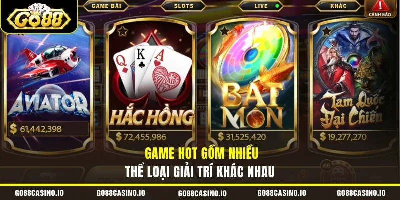 GO88 16 Game HOT gồm nhiều thể loại giải trí khác nhau